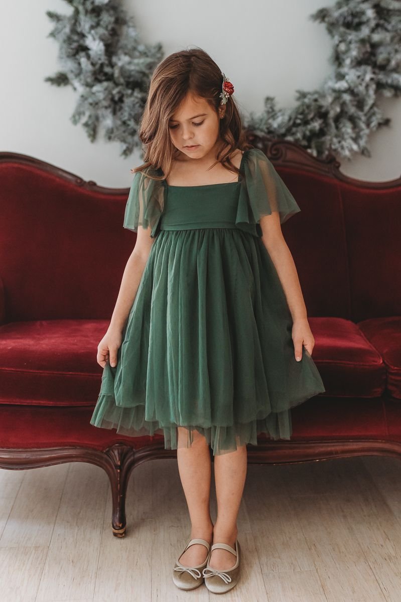 Fawn Tulle Dress (forest) PREORDER