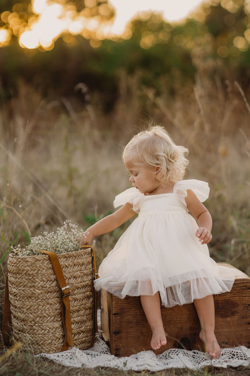 Fawn Tulle Dress (antique ivory)