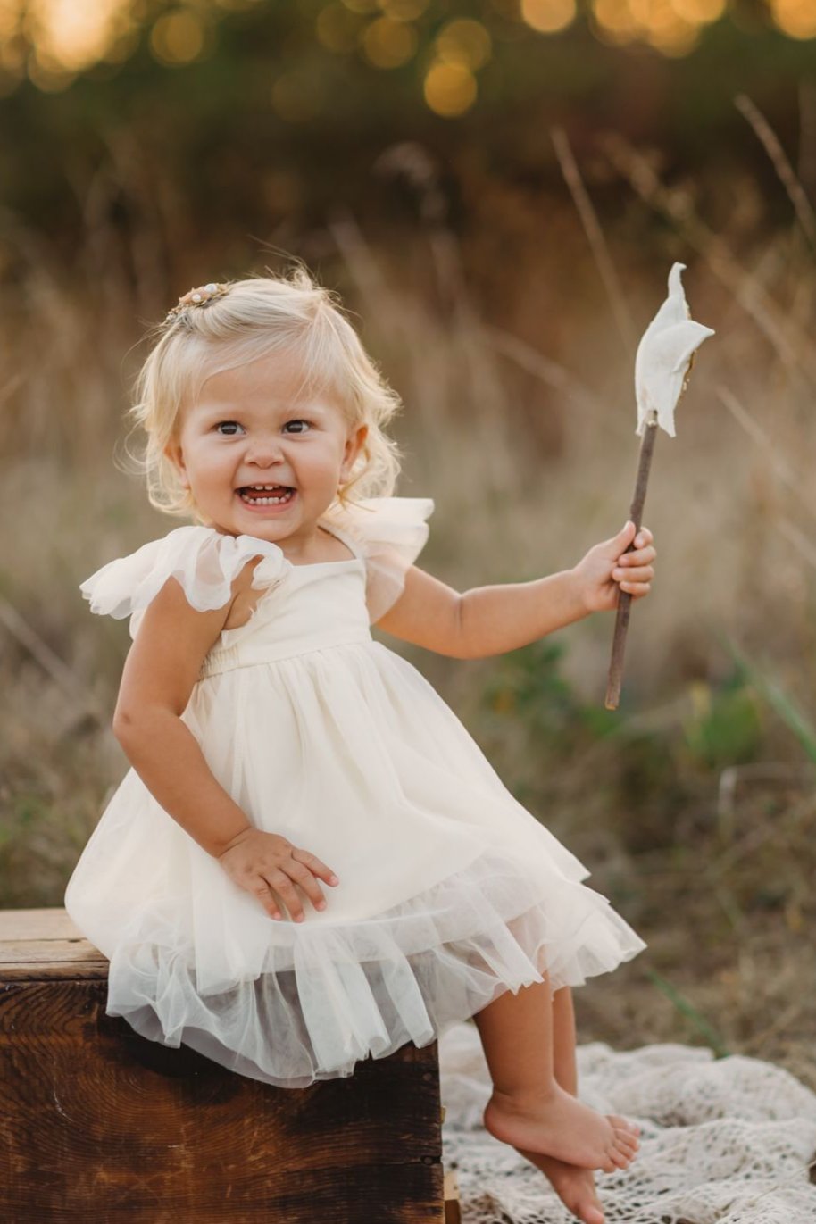 Fawn Tulle Dress (antique ivory)