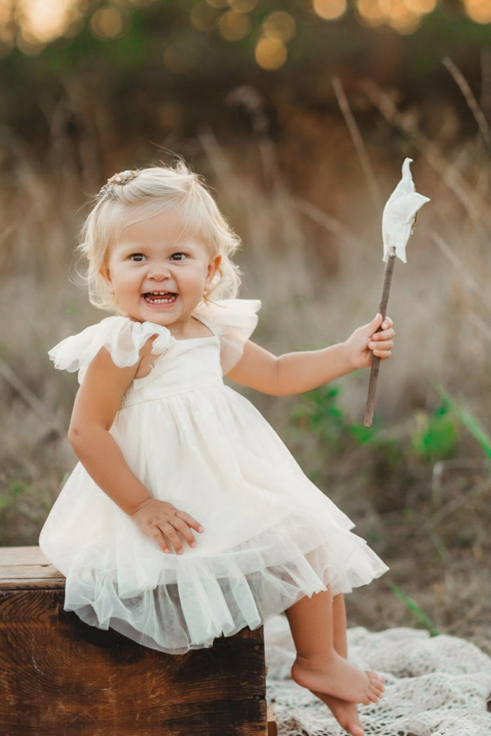 INDIE BLUE Dresses Fawn Dress (antique ivory tulle)