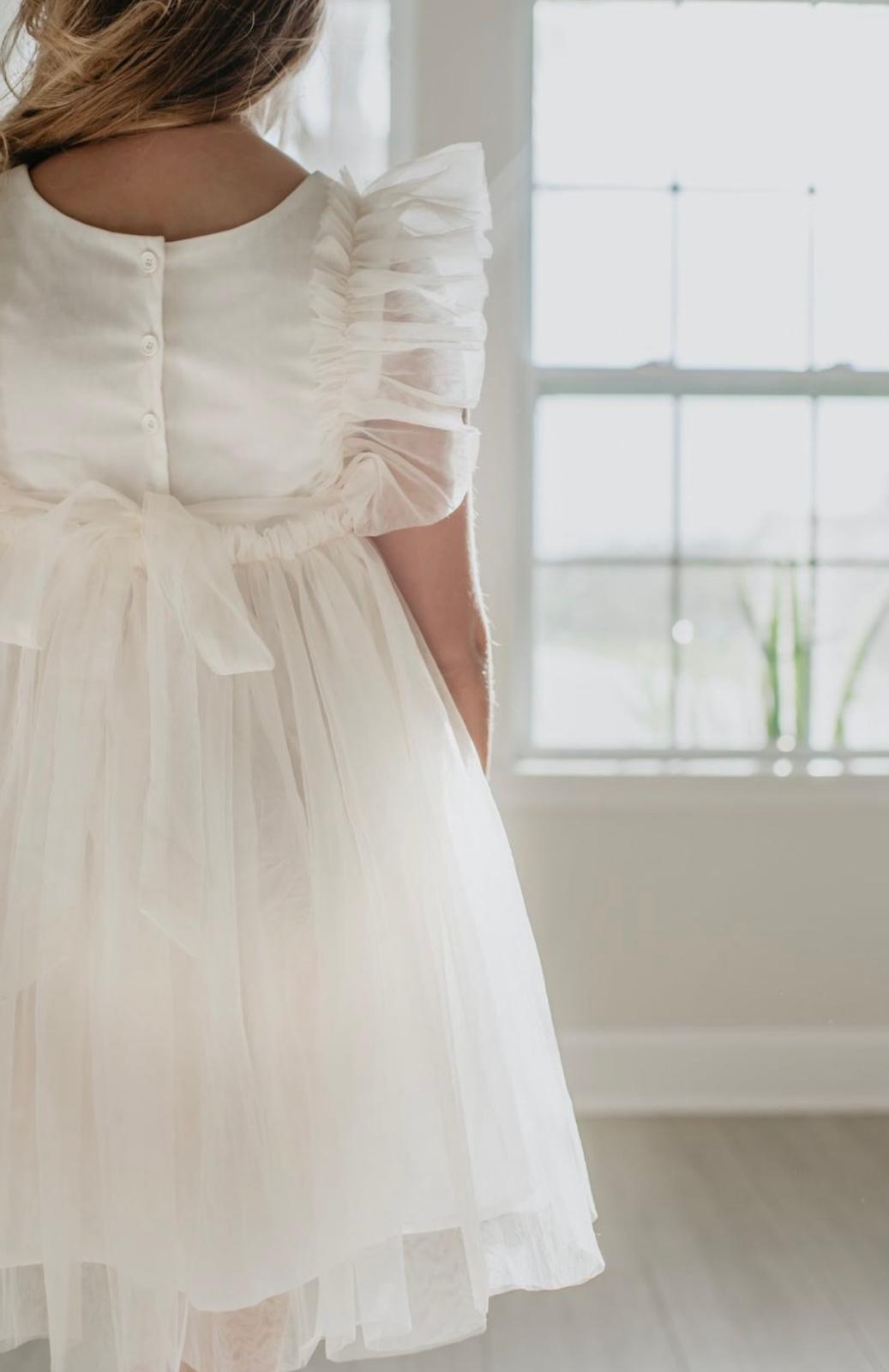 Kaitlyn Embroidered Dress (antique ivory tulle)