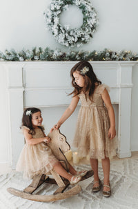 Juliet Dress (sequin gold tulle)
