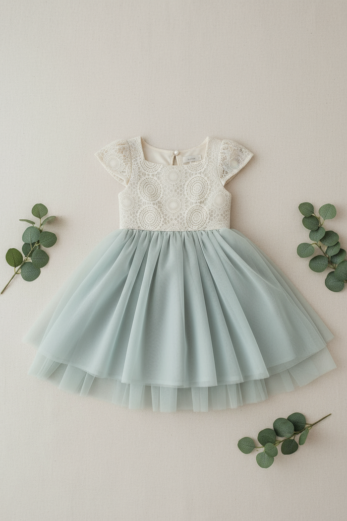 SS Girl's Dress Aria Dress (airy blue tulle)