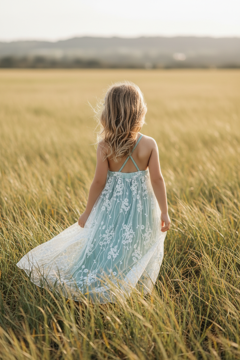 Fiona Lace Dress (coastal blue) 12-14Y Fiona Lace Dress (coastal blue) 12-14Y