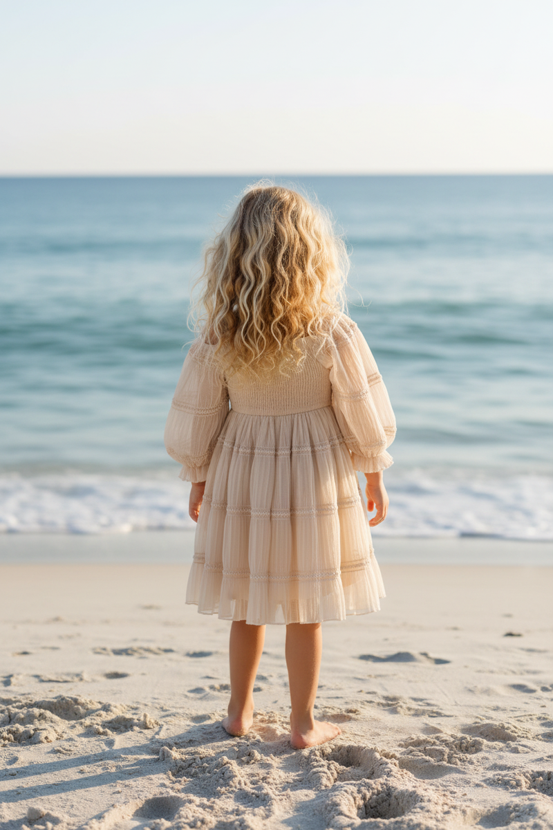 Karina Dress (natural chiffon) – INDIE BLUE