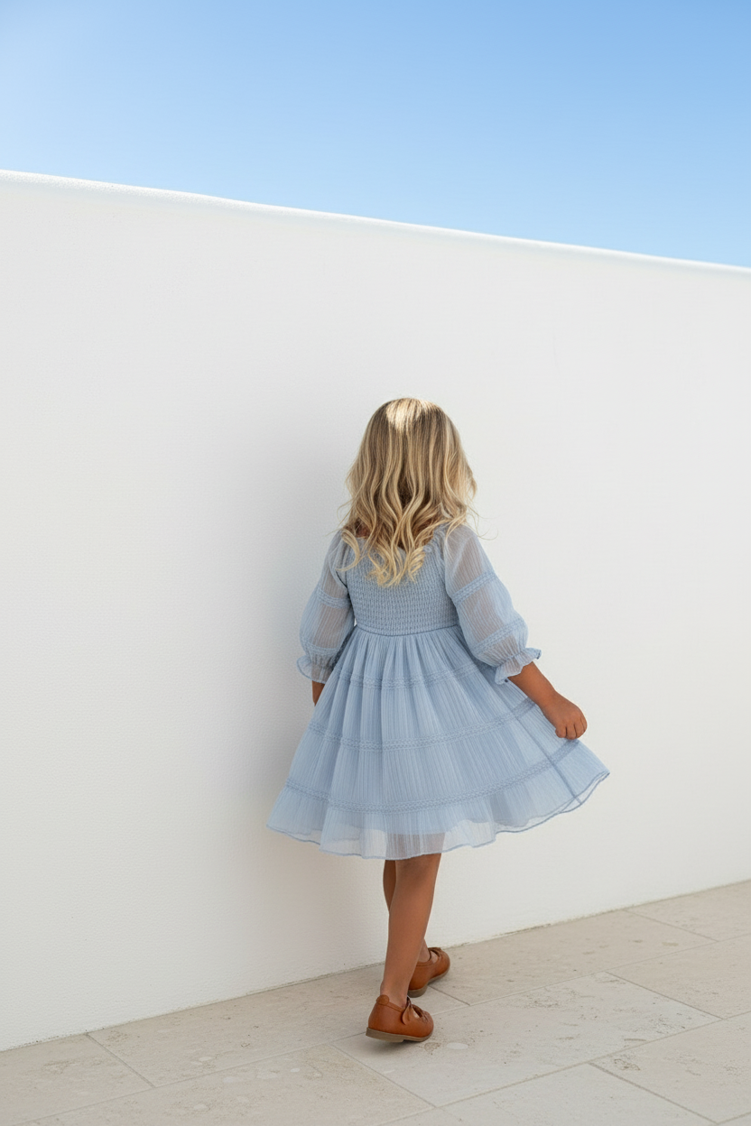 INDIE BLUE Dresses Karina Dress (blue chiffon)