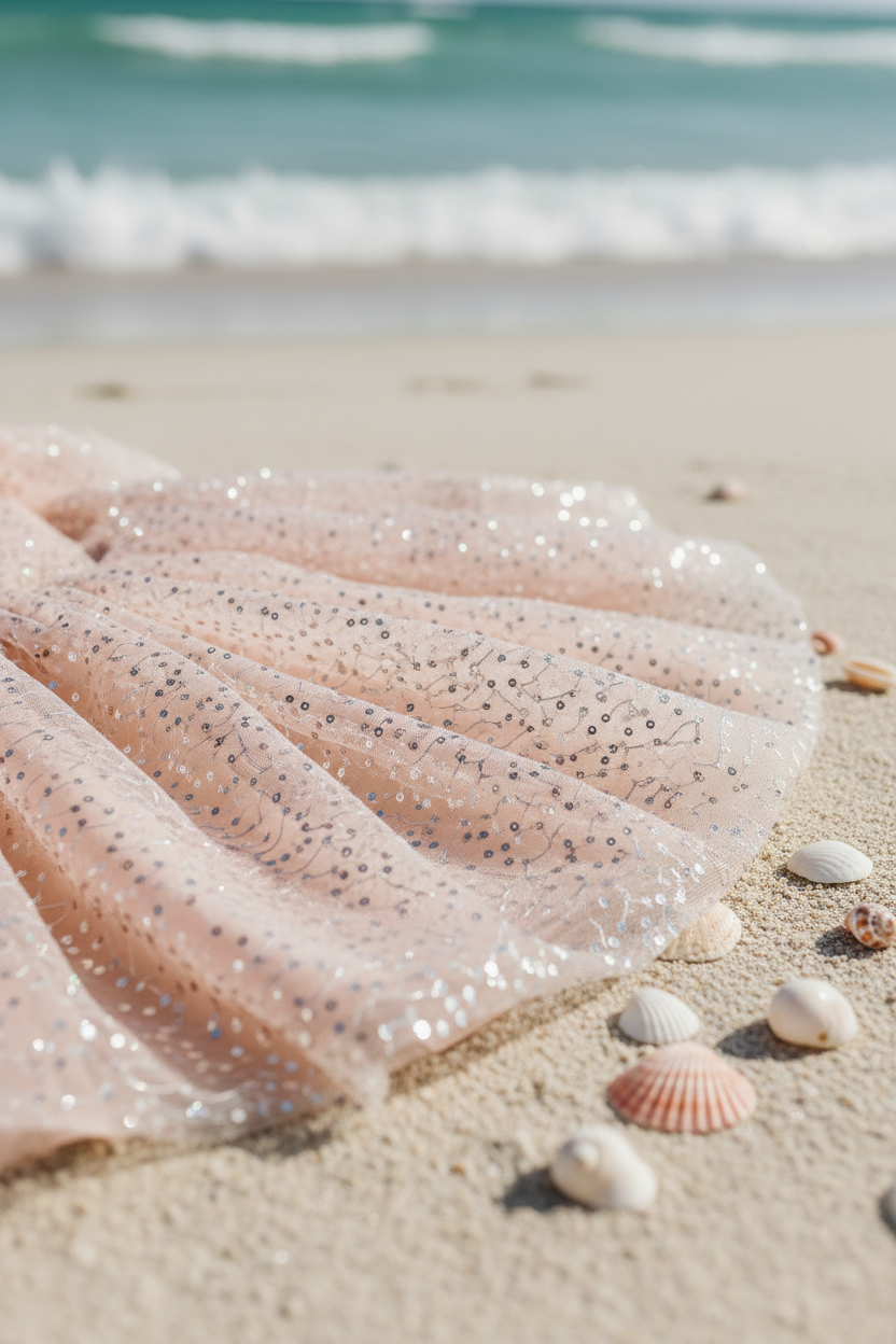 INDIE BLUE Dresses Uma Dress (sequin pink tulle)