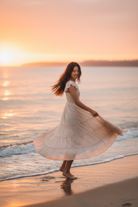 INDIE BLUE Women Women's Pia Dress (natural swiss dot)