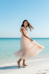 INDIE BLUE Women Women's Pia Dress (natural swiss dot)