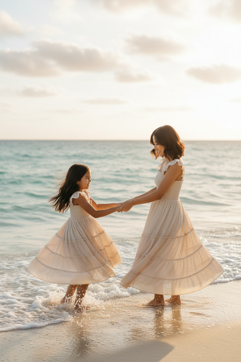 INDIE BLUE Women Women's Pia Dress (natural swiss dot)