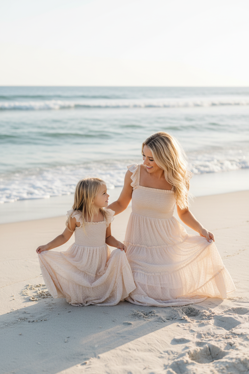 INDIE BLUE Women Women's Pia Dress (natural swiss dot)