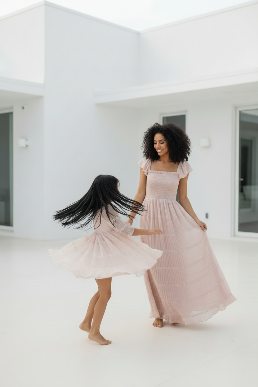 SS Girl's Dress Karina Dress (soft pink chiffon)