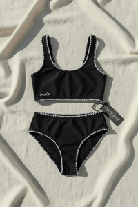 INDIE BLUE SWIM Scoopback Set (midnight embroidered)