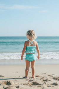 LB Girl's Swim Tankini Set (aqua waves)