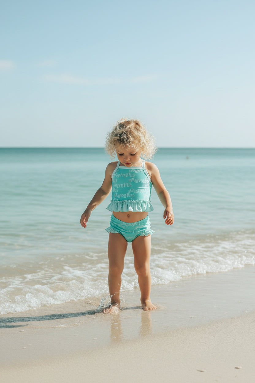 LB Girl's Swim Tankini Set (aqua waves)