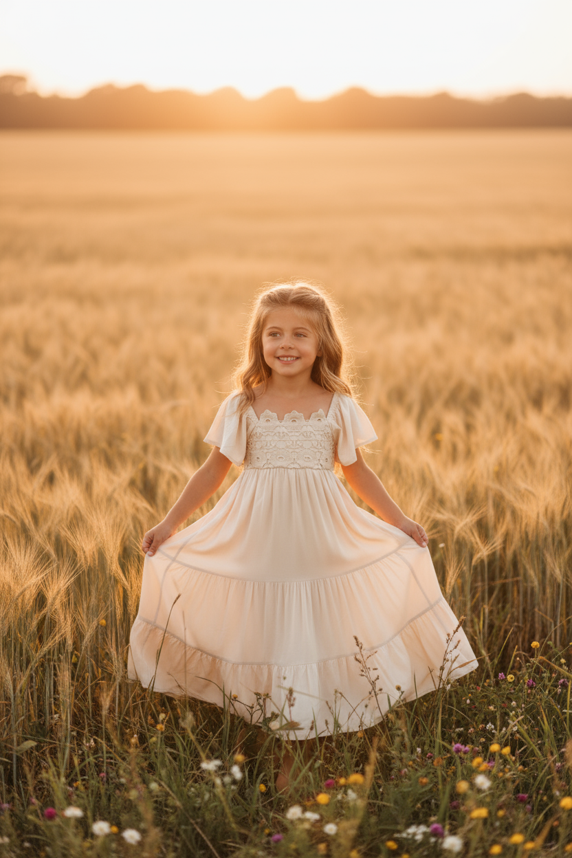 INDIE BLUE Dresses Winnie Lace Dress (natural)