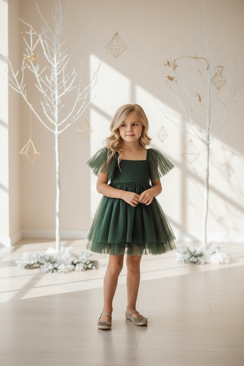 INDIE BLUE Dresses Fawn Dress (forest tulle)