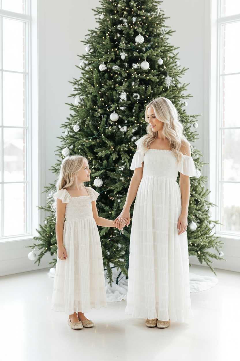 INDIE BLUE Dresses Marabella Dress (white chiffon)