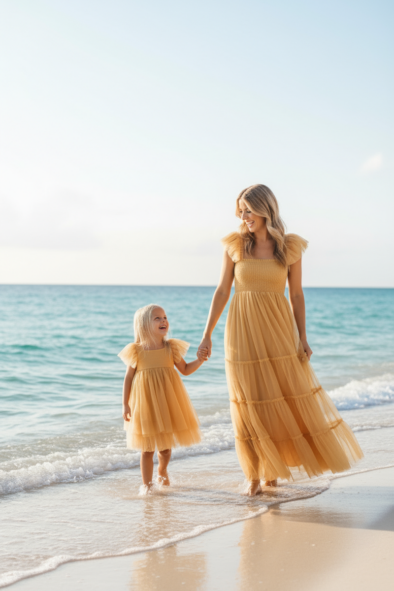 Fawn Dress (saffron tulle) 12-18M Fawn Dress (saffron tulle) 12-18M