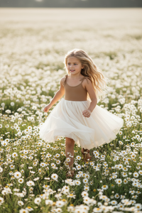 INDIE BLUE Dresses Jodi Twirl (two-tone mocha tulle)