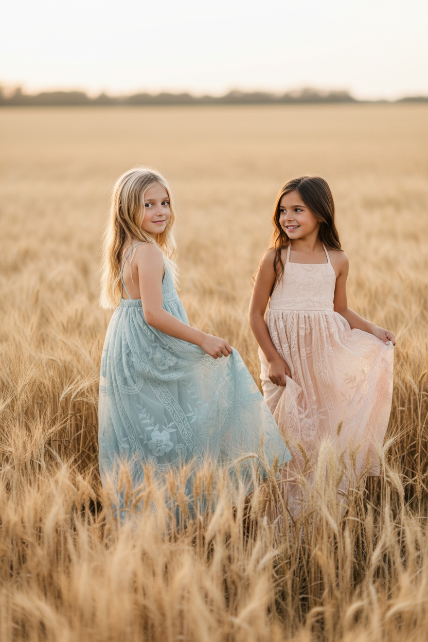 INDIE BLUE Dresses Madeline Lace Dress (natural pink)
