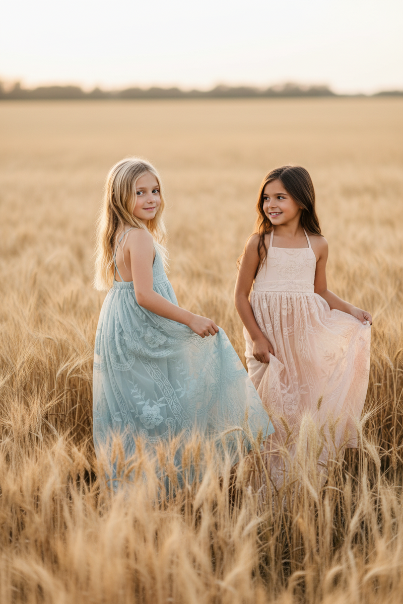 INDIE BLUE Dresses Madeline Lace Dress (natural pink)