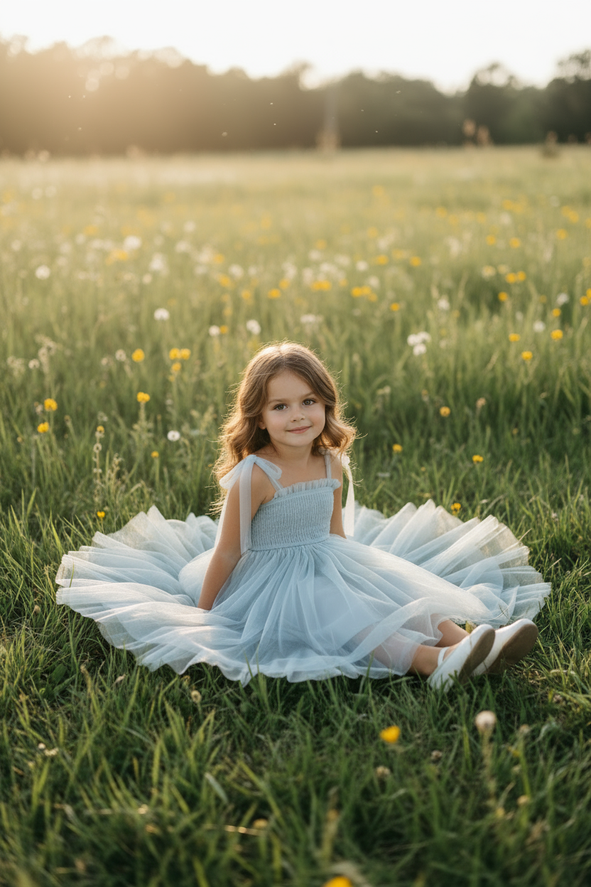 INDIE BLUE Dresses Isa Dress (airy blue tulle)