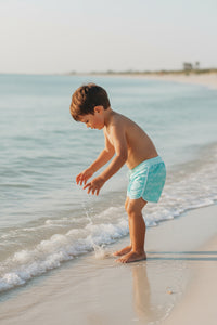 LB Boy's Swim Surf Shorts (aqua waves)