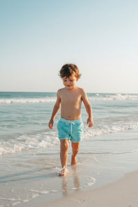 LB Boy's Swim Surf Shorts (aqua waves)