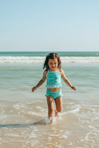 LB Girl's Swim Tankini Set (aqua waves)