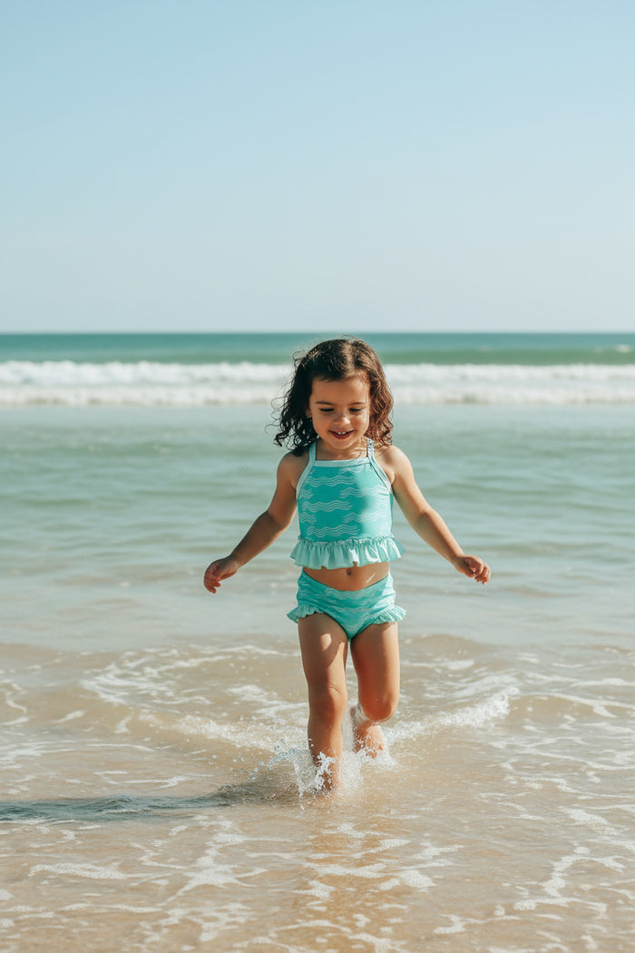 LB Girl's Swim Tankini Set (aqua waves)