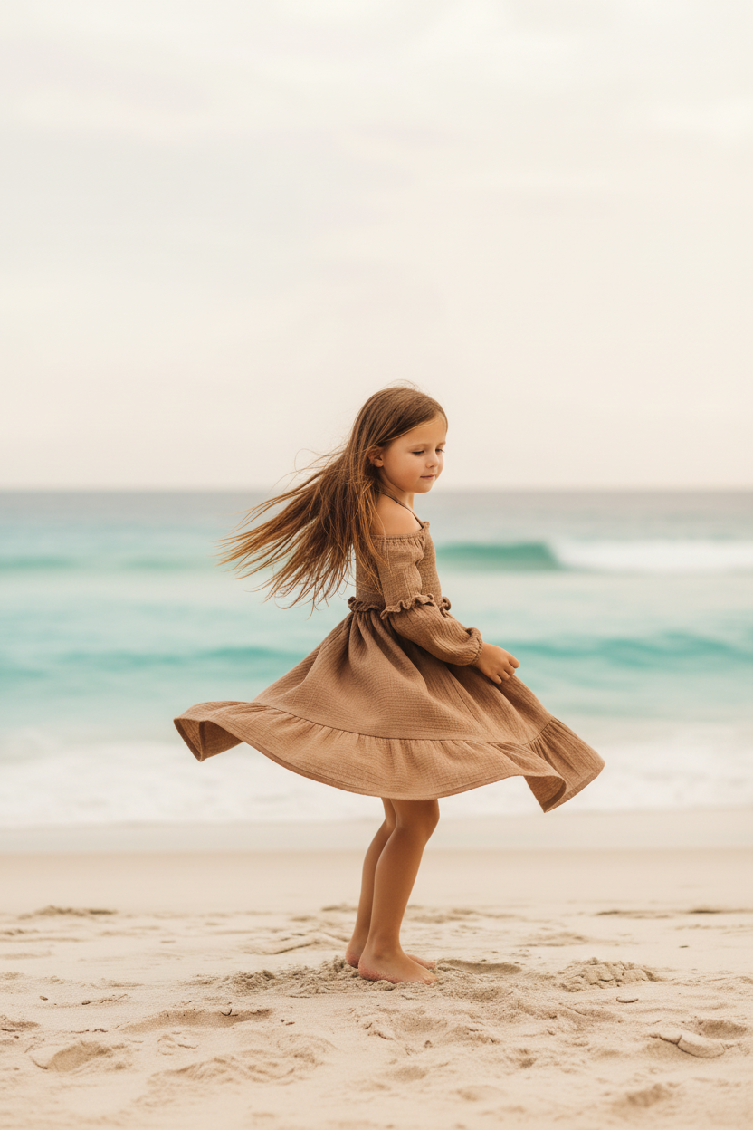 INDIE BLUE Dresses Pippa Dress (mocha muslin)