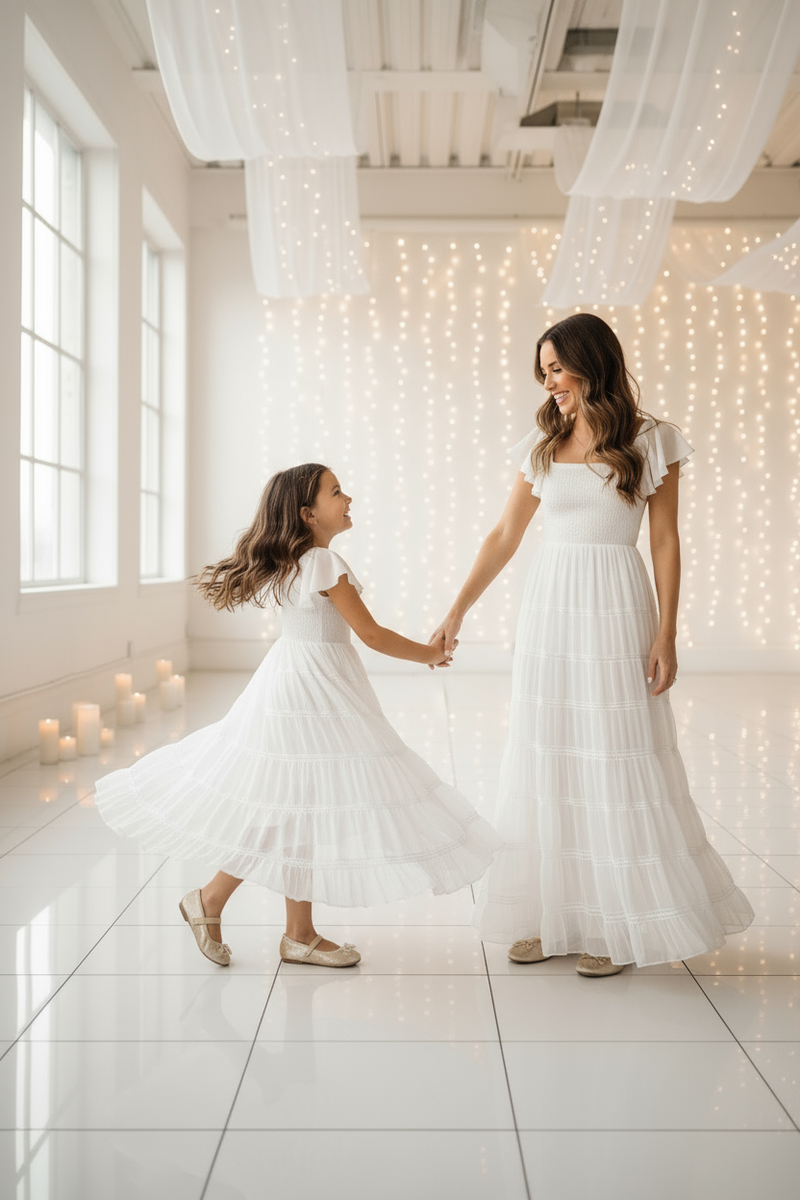 INDIE BLUE Dresses Marabella Dress (white chiffon)