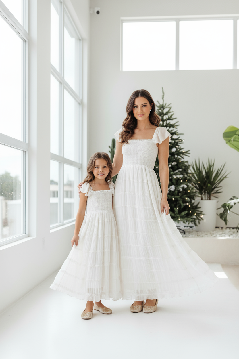 INDIE BLUE Dresses Marabella Dress (white chiffon)