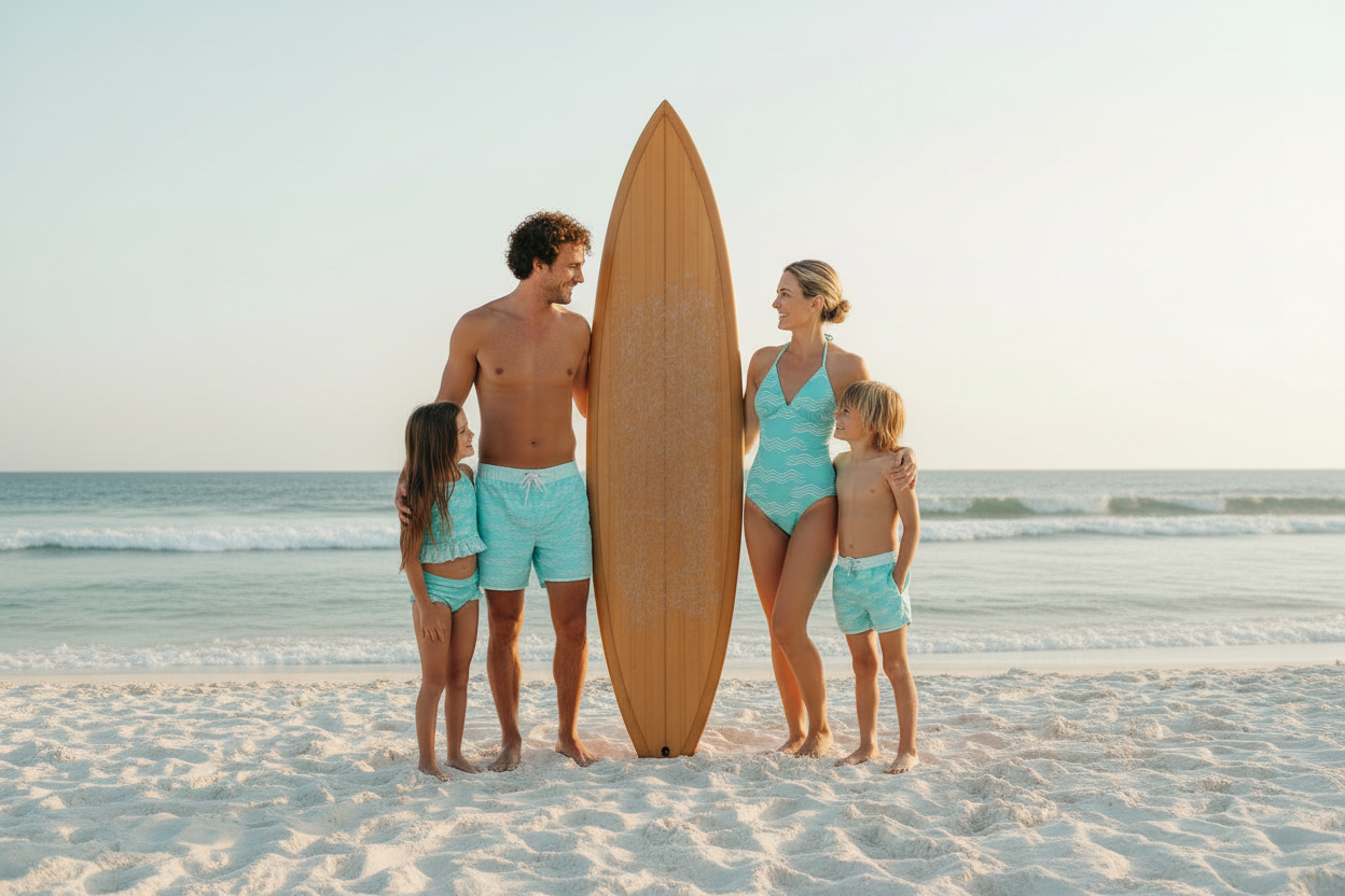 Centered family beach photo