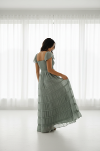 INDIE BLUE Dresses Marabella Dress (sage chiffon)