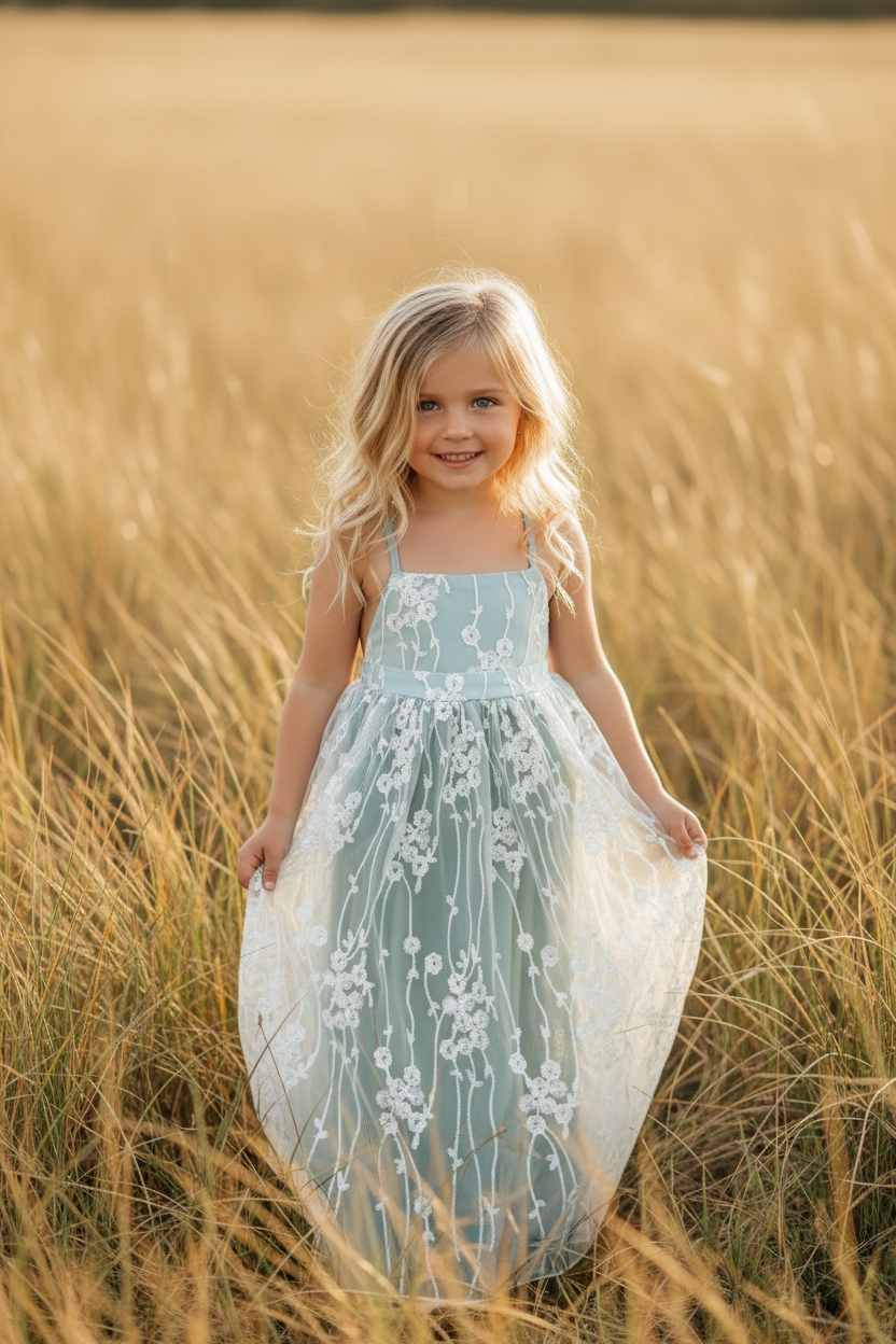 INDIE BLUE Dresses Fiona Lace Dress (coastal blue)