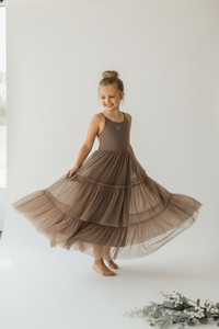 INDIE BLUE Dresses Wendy Dress (mocha tulle)