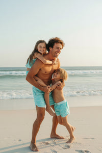 LB Men's Swim Men's Surf Shorts (aqua waves)