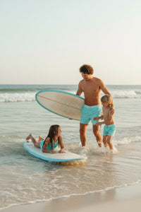 LB Men's Swim Men's Surf Shorts (aqua waves)