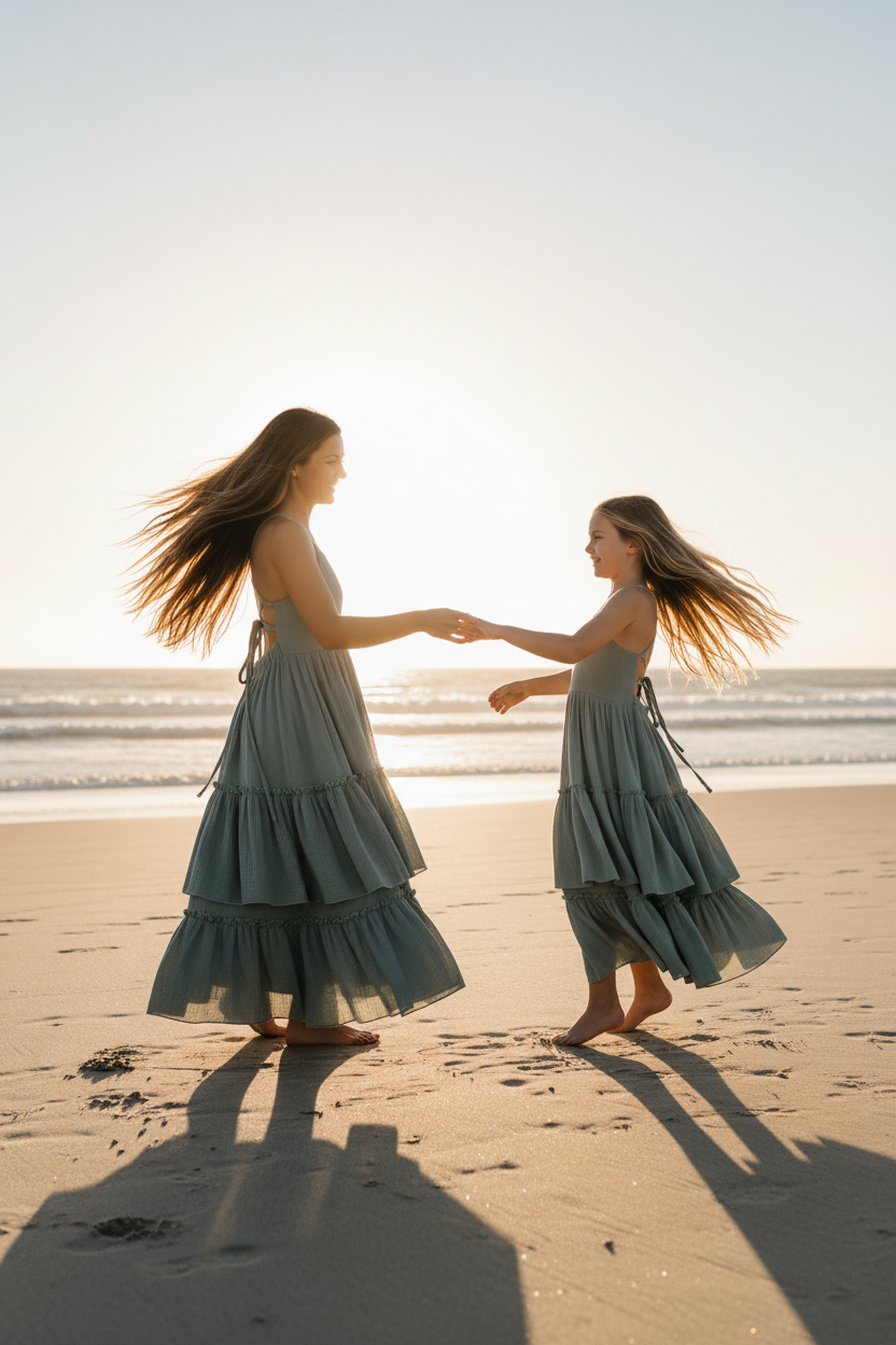 Dancing with flowing hair