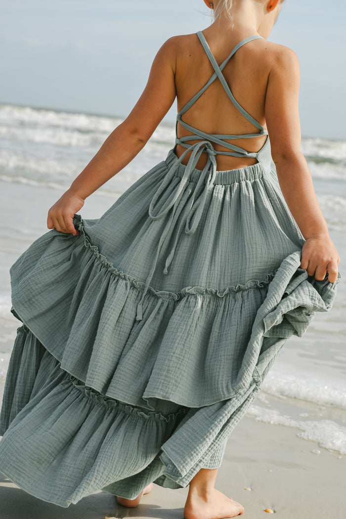 INDIE BLUE Dresses Wendy Dress (soft teal muslin)