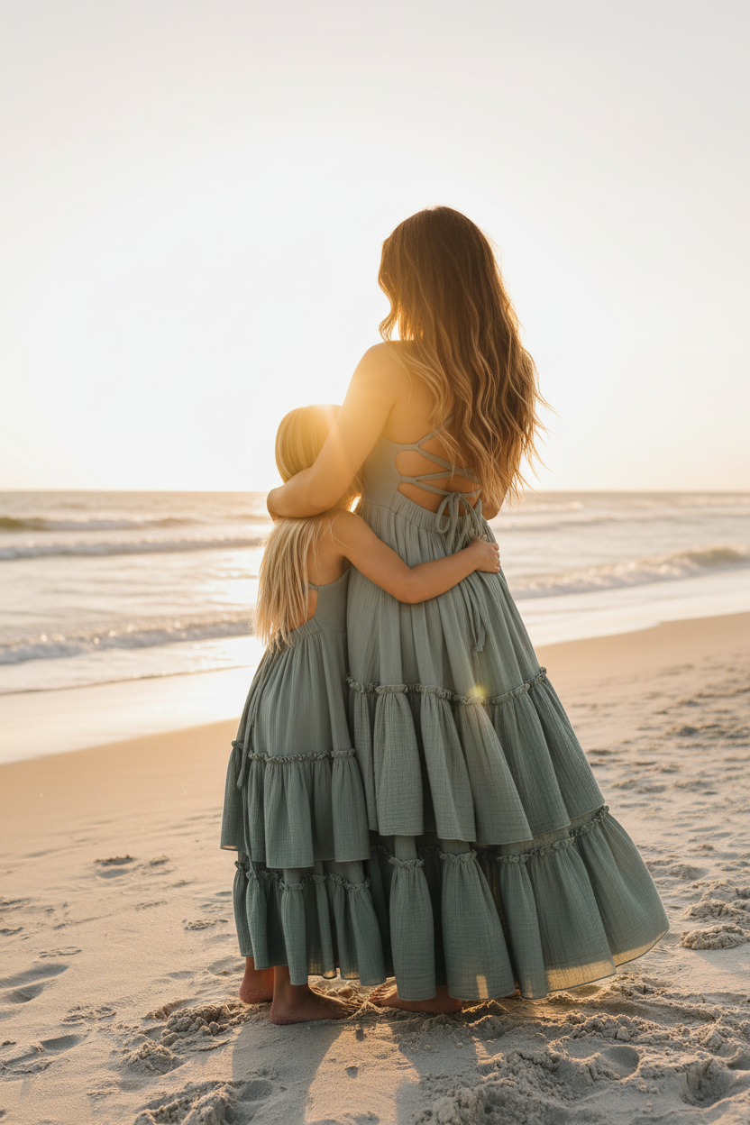 Embracing backlit - hair down