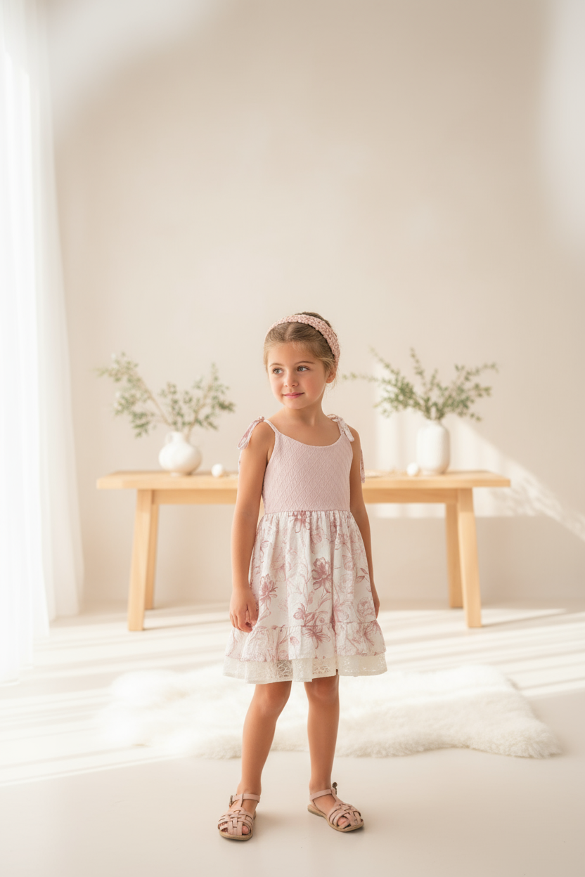 INDIE BLUE Dresses Everleigh Dress (floret pink)