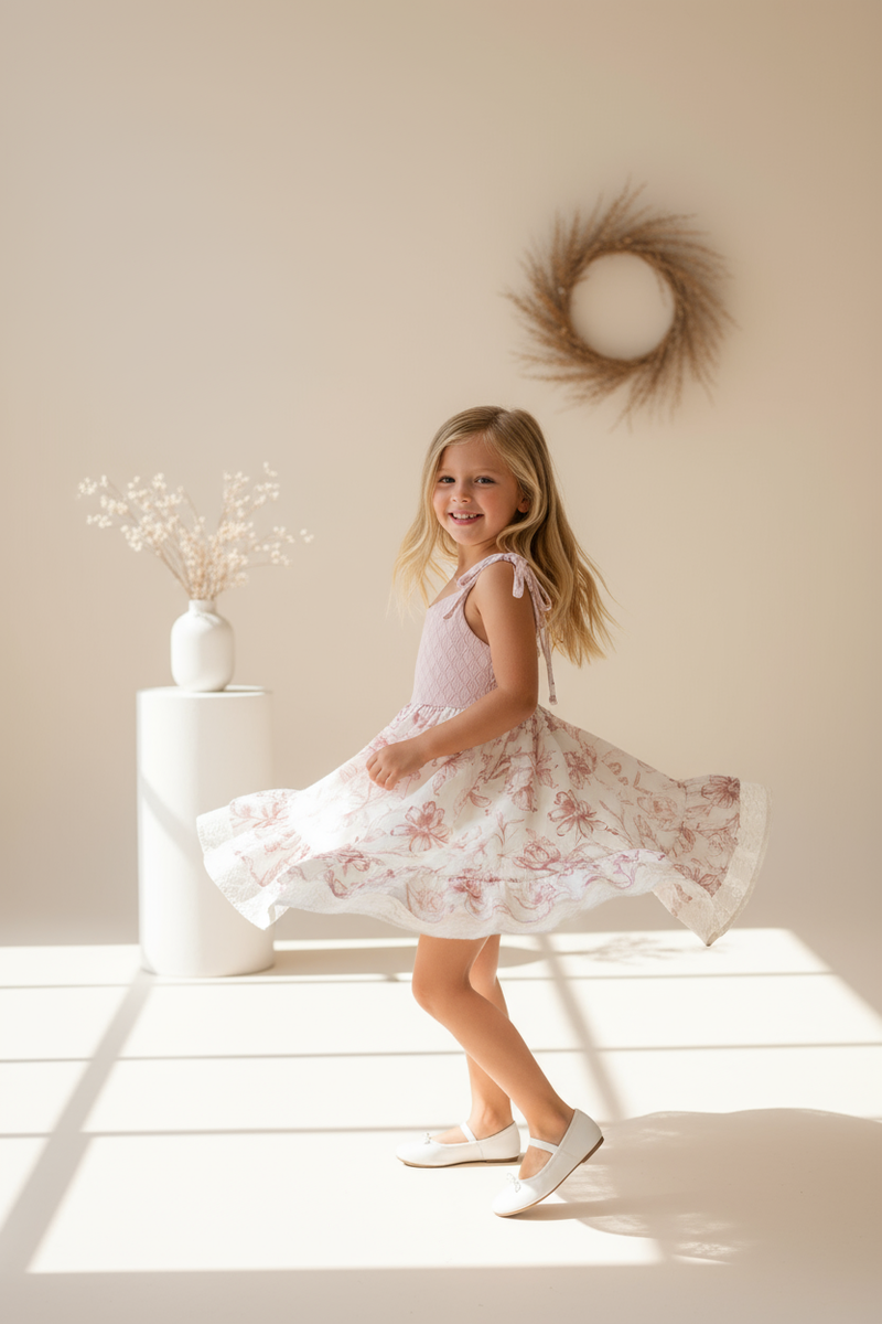 INDIE BLUE Dresses Everleigh Dress (floret pink)