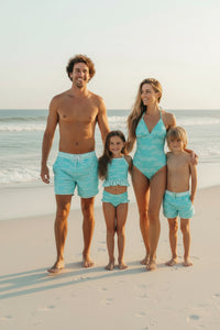 LB Men's Swim Men's Surf Shorts (aqua waves)