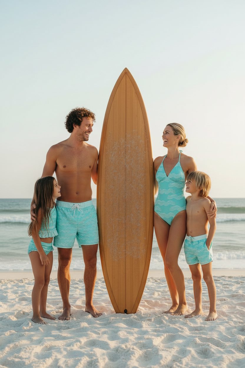 LB Men's Swim Men's Surf Shorts (aqua waves)