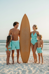 LB Men's Swim Men's Surf Shorts (aqua waves)