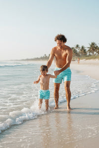 LB Men's Swim Men's Surf Shorts (aqua waves)