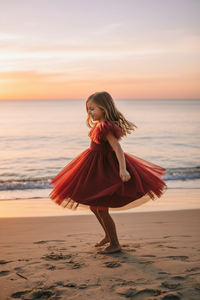 INDIE BLUE Dresses Fawn Dress (venetian red tulle)